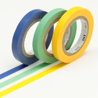 Masking Tape - Masking Tape MT Slim 6 mm Set de 3 - unis G (jaune bleu vert)