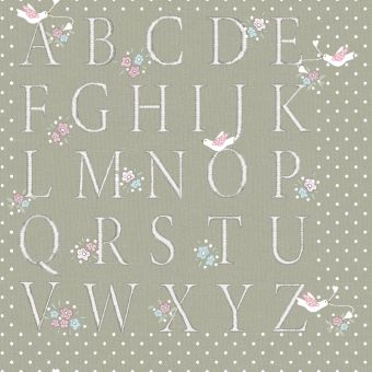 Tissu patchwork coton abcd kaki 