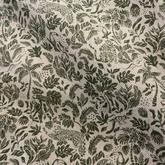Tissu bachette linenlook tropical vert