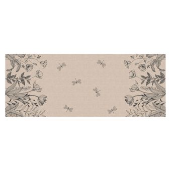 Toile cirée effet textile fleuri - Laize : 140 cm