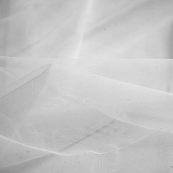 Tissu tulle élastique grande largeur blanc soie
