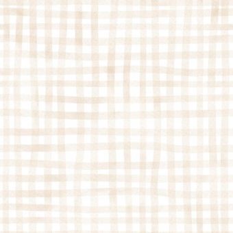 Tissu French Terry Aquarelle Vichy Beige, coupon 1m x laize (145cm)