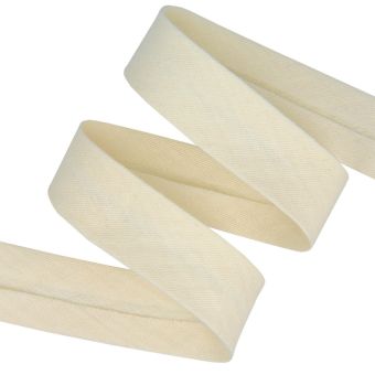 Biais double gaze coton écru 20 mm