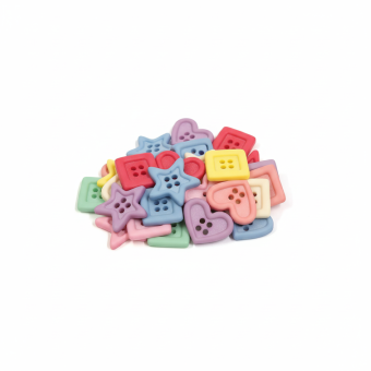 Sachet boutons fantaisie formes multicolore