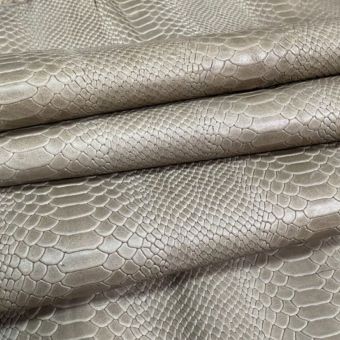 Demi-peau de cuir de veau grain serpent - Beige sable