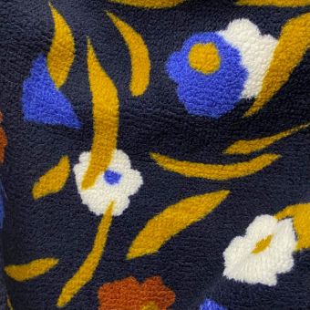 Tissu sherpa belle fleur multico bleu