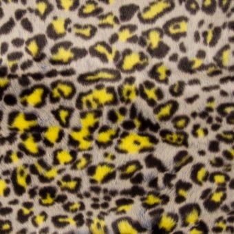 Tissu Fausse Fourrure léopard jaune