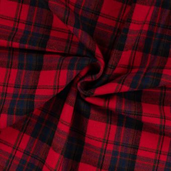 Tissu flanelle tartan rouge