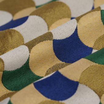 Tissu jacquard Sirocco vert bleu 