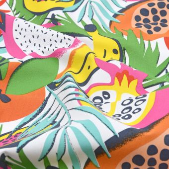 Tissu enduit souple Tutti Frutti multicolore