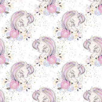 Tissu Impermeable Licorne Maman Calin, coupon 1m x laize (155cm)