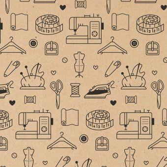 Rouleau papier cadeau kraft couture