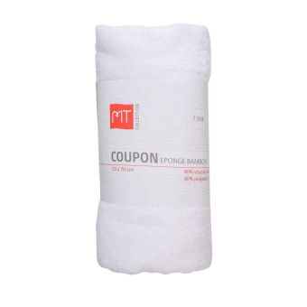 Coupon éponge bambou 50x70cm blanc