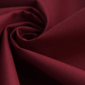 Tissu coton uni Cristina rouge bordeaux