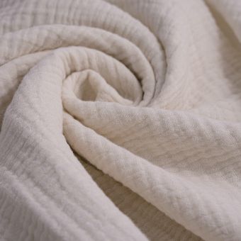 Tissu double gaze coton Gaby écru 