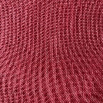Toile jute colorée unie rouge foncé