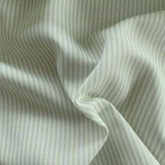 Tissu piqué de coton motifs rayures vert