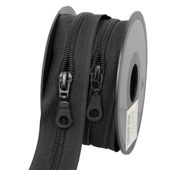 Chaîne spirale n°5 avec curseurs tous les 30cm au mètre noir