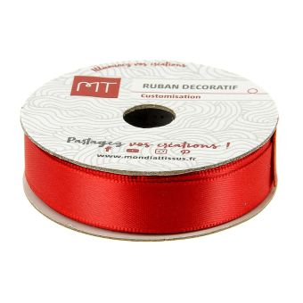 Bobine ruban satin rouge 6m X 13 mm