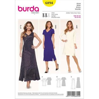Patron Burda 6894 Robe du 36 au 46