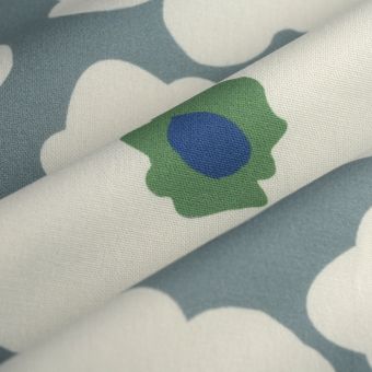 Tissu bachette émerisée daisies bleu