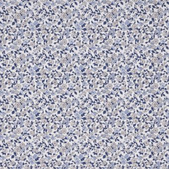 Cretonne enduite leonie bleu