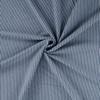 Maille jersey coton fine rayure 0,5mm bicolore bleu