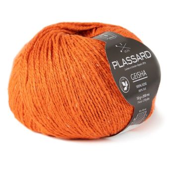 Pelote de fil à tricoter Geisha orange 200m - Plassard