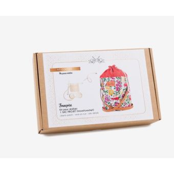 Kit couture DIY -  sac tricot Liberty rouge
