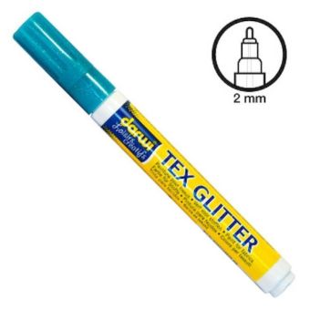Darwi - Feutre peinture pour tissu Turquoise pailleté