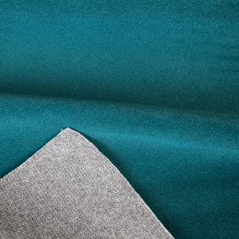 Tissu fausse fourrure court bleu paon