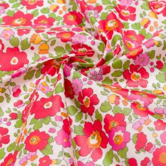 Coupon Liberty coton enduit floral rose 50 x 65 cm