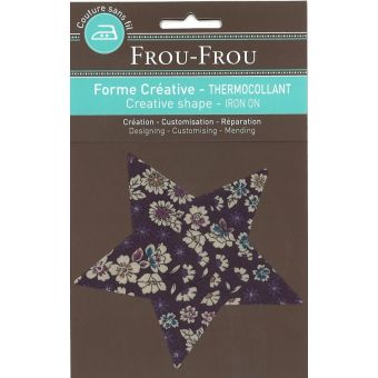 Thermocollant en forme d'étoile avec un imprimé fleuri bordeaux