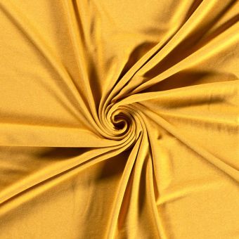 Tissu molleton sweat French Terry recyclé jaune moutarde
