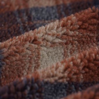 Tissu lainage polyester Sherpa carreaux tartan rouge