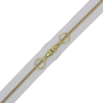 Fermeture spirale non séparable 40 cm double-curseur N°5- blanc