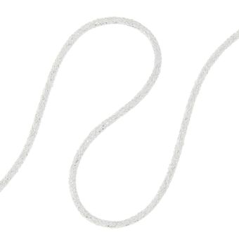 Cordon coton métallisé argent blanc 2 mm