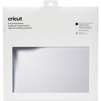 Cricut 8 feuilles transfert foil argent 30,5 x 30,5 cm