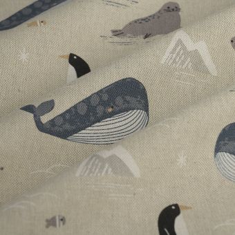 Tissu bachette linen look arctique naturel 