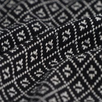 Tissu jacquard losange noir