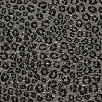 Tissu tulle français stretch motifs floqués léopard velours noir