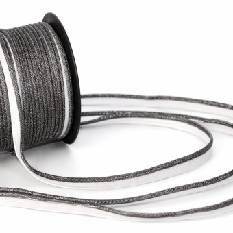 Passepoil lurex blanc silver diamètre 2.5mm