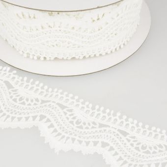 Ruban guipure vague 60mm blanc
