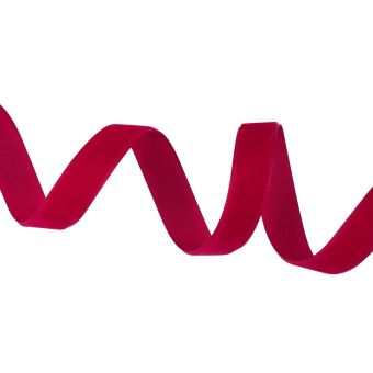 Ruban velours fuchsia 16mm