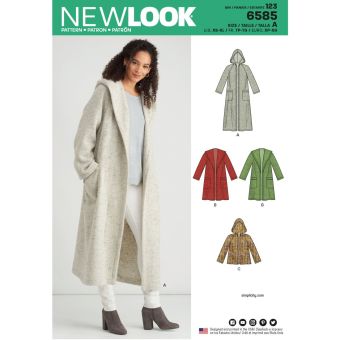 Patron New Look 6585 - manteau à capuche