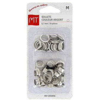 24 œillets 8.7 mm couleur argent