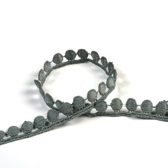 Ruban guipure 10 mm gris foncé 