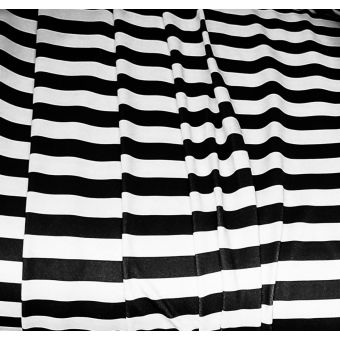 Tissu lycra et polyester recyclé maillot bain et sport rayures noires et blanches - Albstoffe