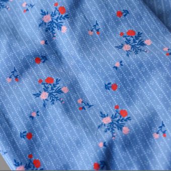 Tissu satin coton Symphonie bleu - Lise Tailor