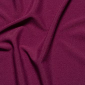 Tissu voile crêpe polyester uni aubergine